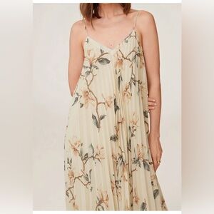Mango Cream Floral Midi Dress